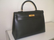 Original Hermès Kelly Bag 32 schwarz. Mit Echtheitscheck.