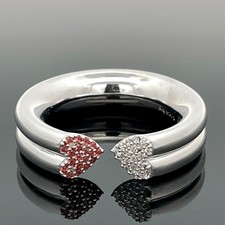 RING GR.18 (CA.56) AUS 925/- SILBER RHODINIERT MIT ZIRKONIA SCHMUCKJAGD