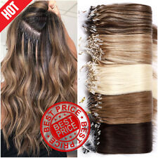 200 Strähnen Microring 100% Remy Echthaar Extensions Haarverlängerung Loop Ring