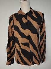 Vila schwarz-braune Bluse in Zebramuster Gr. 36 neu