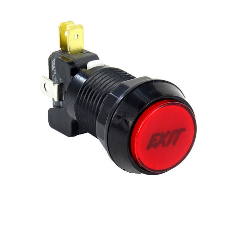Exit led flipper button - exit,