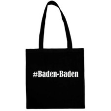 Tasche Beutel Baumwolltasche #Baden-Baden Hashtag Einkaufstasche Schulbeutel Bag