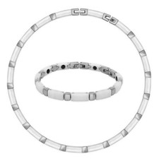 Set Keramik Collier & Armband Damen Weiß kürzbar in Geschenkbox Zeitlos Elegant