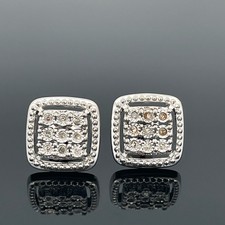 OHRSTECKER AUS 925/- SILBER RHODINIERT MIT DIAMANTEN  SCHMUCKJAGD