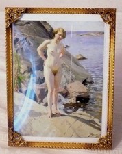 Bilderrahmen Jugendstil Bronze Rahmen Vintage Frame originales gewölbtes Glas