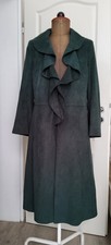Damen Mantel Lang Dunkel Grün