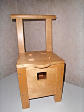 L Kinderstuhl Kindermöbel Holz massiv extra stabil Lernbox im Stuhl, Natur geölt