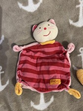 Steinbeck farmily Fehn Katze pink Schmusetuch, Schnuffeltuch, Kuscheltuch