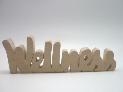 Schriftzug wellness buchenholz - schriftzug,