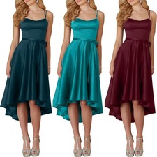 Charmant Damen Traube Abendkleider Ballkleider Satin Wadenlang A-Linie Kleider