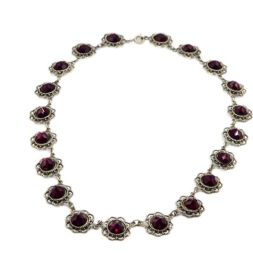 Antike granatkette 835 silber - antike,