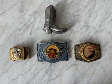 John Wayne Cowboy Belt Buckle Silver Tone Metal Country Western Konvolut 3 Stück