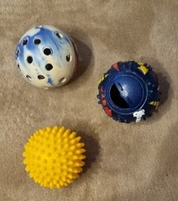 Hundespielzeug - Set 3tlg. Snackball blau, Ball bunt, Ball gelb