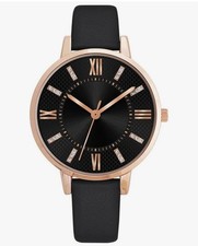 Damenuhr Roségold | schwarze