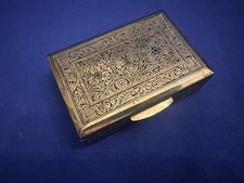 alte Messing Zierschachtel Dose Art Erhard & Söhne Art Deco gedr. Kugelfüße