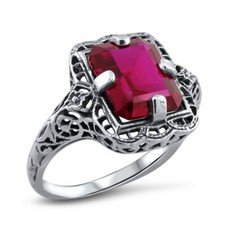 925 STERLING SILBER VIVID RED