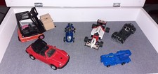 6 x Feuerzeuge,  Morgan - Gabelstapler - Formel1 - Kran - Porsche - Bobbycar