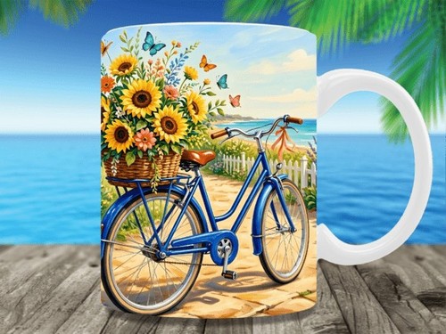 Tasse blaues fahrrad - tasse,