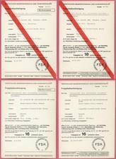 4 FSK-Freigabekarten DIE NACHT + RÜCKKEHR DER REITENDEN LEICHEN cert sheets