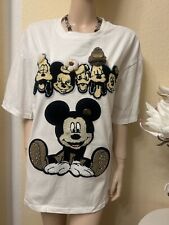 Traumhaft Rose  Pullover  Shirt  Micky Maus Glitzer Neu Gr. One Size Weiß