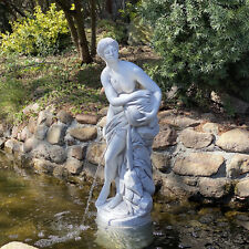 Venus mit Wasserlauf Steinfigur Statue 78 cm 28 kg Grau Weißbeton frostsicher