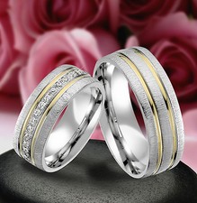 2 Echt Silber 925 Trauringe Eheringe Verlobungsringe , Gravur Gratis , J341-GW