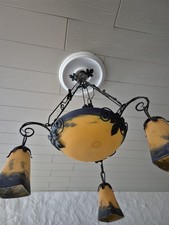 Pate de verre Deckenlampe Art Deco Leuchter Kronleuchter 