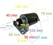 Anlasser Starter 16 Zähne 12V