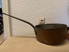 Antiker kupfertopf mit langem - kupfertopf,