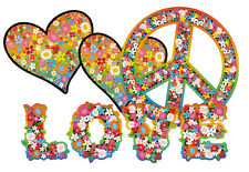 Blumen Aufkleber Hippie Blumen Autoaufkleber Flower Power: Love & Peace 08