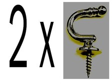 1 Paar Metall Haken in weiß -