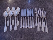 Dekor Augsburger Faden Vorspeisenbesteck 6 Personen 18 Teile in Silber 100er