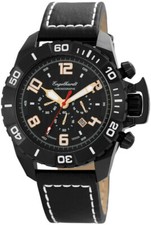 Engelhardt Chronograph  Datum Herrenuhr Echtlederarmband schwarz