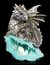 Drachen Figur - Blauer Wächter - Drachenfigur Dekofigur Fantasy Geschenk