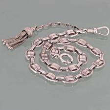 Art Deco Uhrenkette Silber