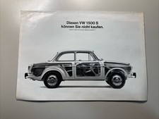 1963 Prospekt VW 1500 S / Faltblatt Auto Oldtimer