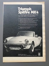 Triumph Spitfire MK4 Roadster Oldtimer 1971 Vintage Ad Werbung Reklame V3