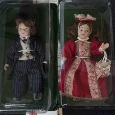 2x OVP PorzellanPuppe De Agostini 16cm, Paar Junge Mädchen - Lord Lady + Hefte