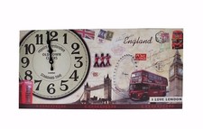 Wanduhr Landhaus Holzuhr 60 x 30 cm Küchenuhr Modern London Nostalgie Design XXL