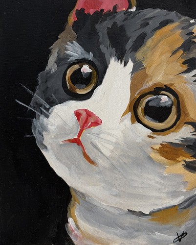 Handgemaltes acrylbild katze - handgemaltes,