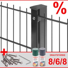 Doppelstabmattenzaun 8/6/8 Pfosten mit Abdeckleiste Doppel-Stab Matten Zaun
