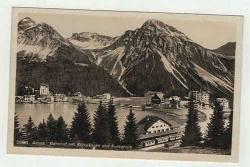 Arosa bahnhof mit furkahörner - bahnhof,