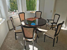 Große Essgruppe in Massivholz Mahagoni mit 6 Stühlen, Tischplatte vergrößerbar