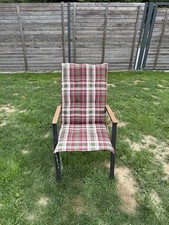 Sitzauflagen für Gartenstühle 110x50 cm grün/rot/weiss gestreift  (6 Stück)