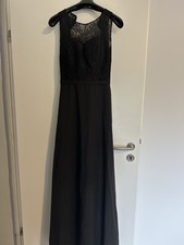 Abendkleid Lang Damen mit Spitze Schwarz
