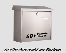 Briefkasten Beschriftung Aufkleber Name Hausnummer Familie 