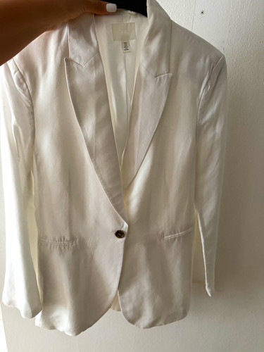 Damen blazer leinen weiß - h&m,