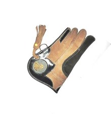 Falknerei Handschuh Triple Gehäutet Nubuk Leder 30.5cm,3 Schichten (Schwarz & L