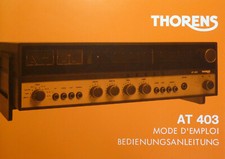 Thorens AT 403 Bedienungsanleitung Instruction Manual Mode D'Emploi