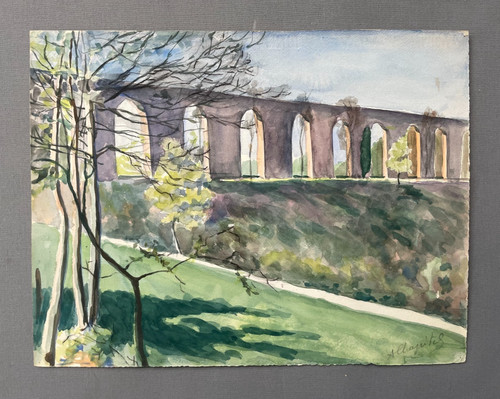 Aquädukt aquarell signiert - aquädukt,,